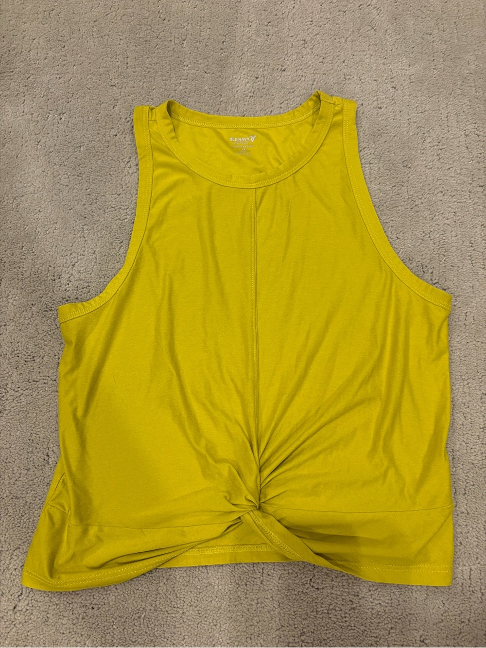 Old Navy Yellow Twist-Front Tank Top Active Cloud 94 Soft Women XS GO DRY